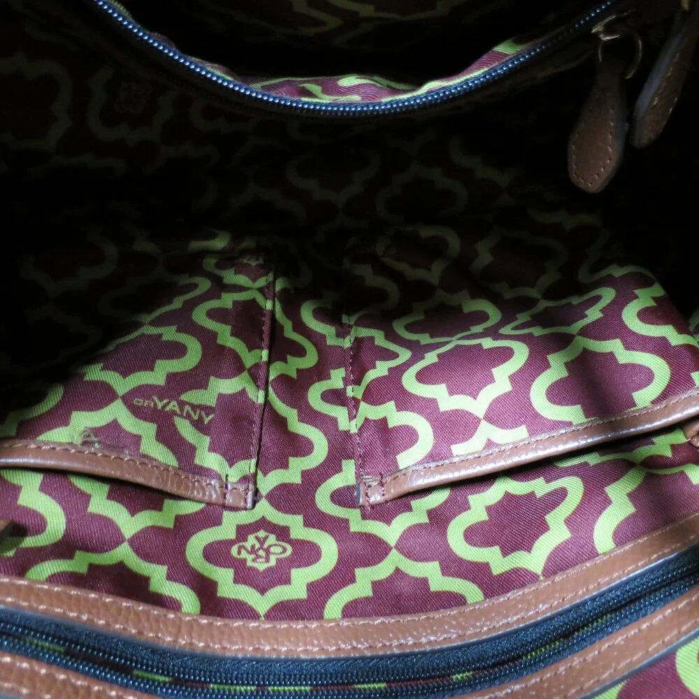 Suede OR YANY Large Brown Leather Shoulder Handbag